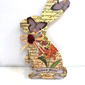 Decorative Easter Bunny with Spring Floral Design 9” NEW